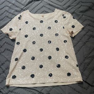 JCrew sequin short sleeved shirt! Size L